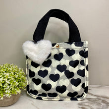Load image into Gallery viewer, Tote Bag - Heart Black + Grey