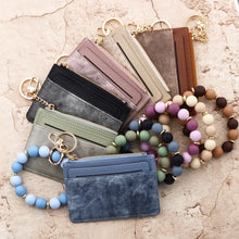Load image into Gallery viewer, Denim Suede Bracelet Keychain & Card Holder - PREORDER