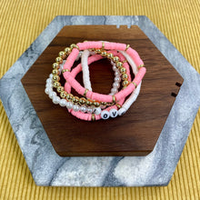 Load image into Gallery viewer, Bracelet Pack - Clay & Gold Bead - Love