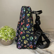 Load image into Gallery viewer, Mini Backpack - Black Rainbow Paw