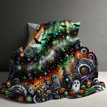 Load image into Gallery viewer, Blanket - Halloween - Green Orange Swirl - PREORDER