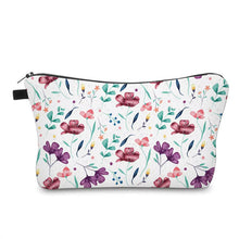 Load image into Gallery viewer, Pouch - Floral White Maroon Purple