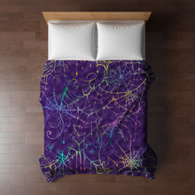 Load image into Gallery viewer, Blanket - Halloween - Rainbow Spiderweb - PREORDER