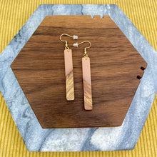 Load image into Gallery viewer, Dangle Earring - Wood & Acrylic - Rectangle