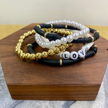 Load image into Gallery viewer, Bracelet Pack - Clay & Gold Bead - Love