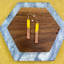 Load image into Gallery viewer, Dangle Earring - Wood & Acrylic - Rectangle