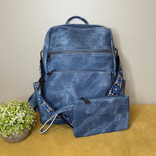 Load image into Gallery viewer, Denim Suede Brooke Backpack + Pouch - PREORDER