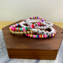 Load image into Gallery viewer, Bracelet Pack - Clay & Gold Bead - Love