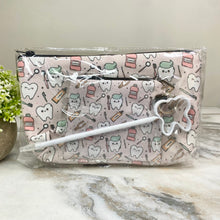Load image into Gallery viewer, Pouch, Mini Pouch, & Pen Bundled Set - Tooth Dental Hygiene on Pink