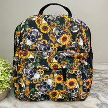 Load image into Gallery viewer, Mini Backpack - Skull Sunflower