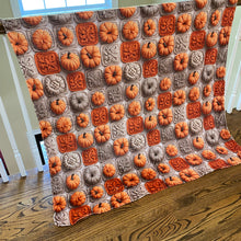 Load image into Gallery viewer, Blanket - Halloween - Knit Pumpkins - PREORDER