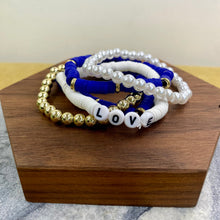 Load image into Gallery viewer, Bracelet Pack - Clay & Gold Bead - Love