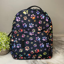 Load image into Gallery viewer, Mini Backpack - Black Rainbow Paw