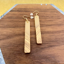 Load image into Gallery viewer, Dangle Earring - Wood & Acrylic - Rectangle