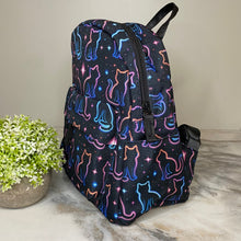 Load image into Gallery viewer, Mini Backpack - Cat Neon Outline