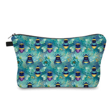 Load image into Gallery viewer, Pouch - Teal Floral Bee