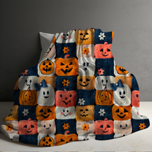 Load image into Gallery viewer, Blanket - Halloween - Knit Characters - PREORDER