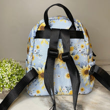 Load image into Gallery viewer, Mini Backpack - Sunflower Light Blue