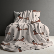 Load image into Gallery viewer, Blanket - Halloween - Dog Dachshund Witch Broom - PREORDER