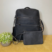 Load image into Gallery viewer, Denim Suede Brooke Backpack + Pouch - PREORDER