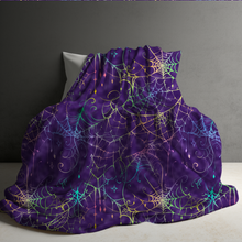 Load image into Gallery viewer, Blanket - Halloween - Rainbow Spiderweb - PREORDER