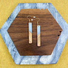 Load image into Gallery viewer, Dangle Earring - Wood & Acrylic - Rectangle