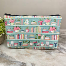 Load image into Gallery viewer, Pouch - Mint Floral Bookcase