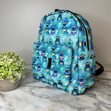 Load image into Gallery viewer, Mini Backpack - Teal Floral Bee