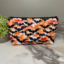 Load image into Gallery viewer, Pouch - Halloween - Bats Black Orange