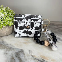 Load image into Gallery viewer, Silicone Bracelet Keychain with Scalloped Card Holder