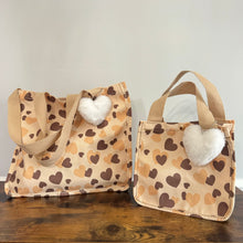 Load image into Gallery viewer, Tote Bag - Heart Brown + Tan