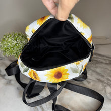 Load image into Gallery viewer, Mini Backpack - Sunflower on White