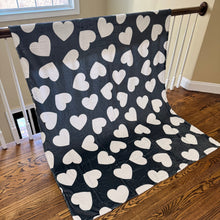 Load image into Gallery viewer, Blanket - Charcoal Hearts