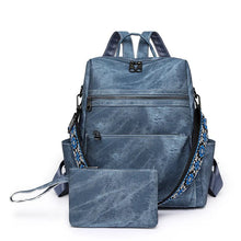Load image into Gallery viewer, Denim Suede Brooke Backpack + Pouch - PREORDER