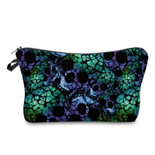 Load image into Gallery viewer, Pouch - Halloween Blue Green Skull