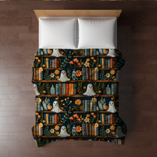Load image into Gallery viewer, Blanket - Halloween - Ghost Bookshelf - PREORDER
