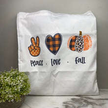 Load image into Gallery viewer, Tote Bag - Peace Love Fall
