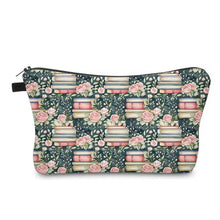 Load image into Gallery viewer, Pouch - Book Stack Roses Teal
