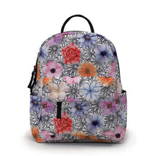Load image into Gallery viewer, Mini Backpack - Floral Black &amp; White

