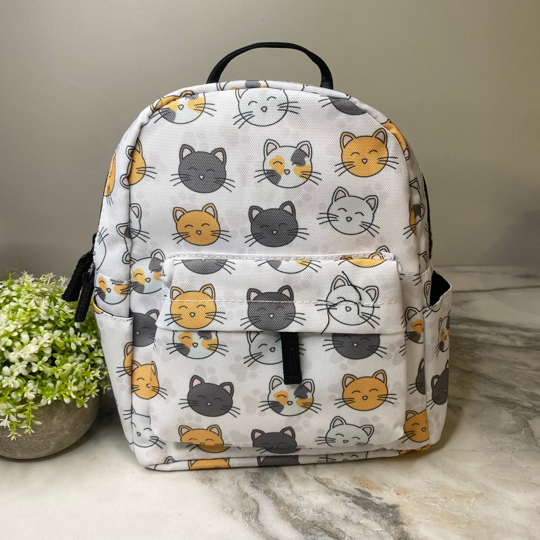 Mini Backpack - Cat Paw on White