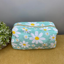 Load image into Gallery viewer, Pouch - Stand Up Rectangle Zip - Corduroy - Mint Daisy
