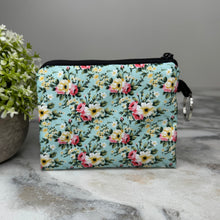 Load image into Gallery viewer, Mini Pouch - Floral Pink Yellow on Mint
