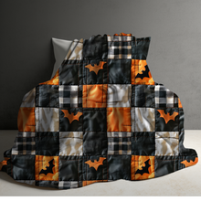 Load image into Gallery viewer, Blanket - Halloween - Quilted Bats - PREORDER
