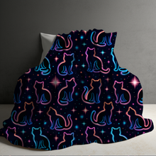 Load image into Gallery viewer, Blanket - Halloween - Black Cat Rainbow Outline - PREORDER

