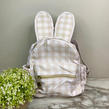 Load image into Gallery viewer, Mini Backpack - Easter - Gingham Bunny Ears - Tan
