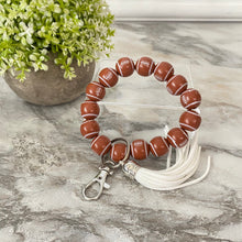 Load image into Gallery viewer, Wooden Bead Bracelet Keychain - Football
