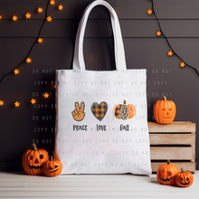 Load image into Gallery viewer, Tote Bag - Peace Love Fall
