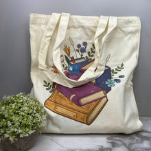 Load image into Gallery viewer, Tote Bag - Floral Books - #9
