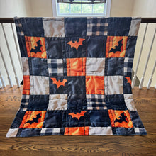 Load image into Gallery viewer, Blanket - Halloween - Quilted Bats - PREORDER
