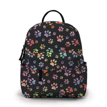 Load image into Gallery viewer, Mini Backpack - Black Rainbow Paw
